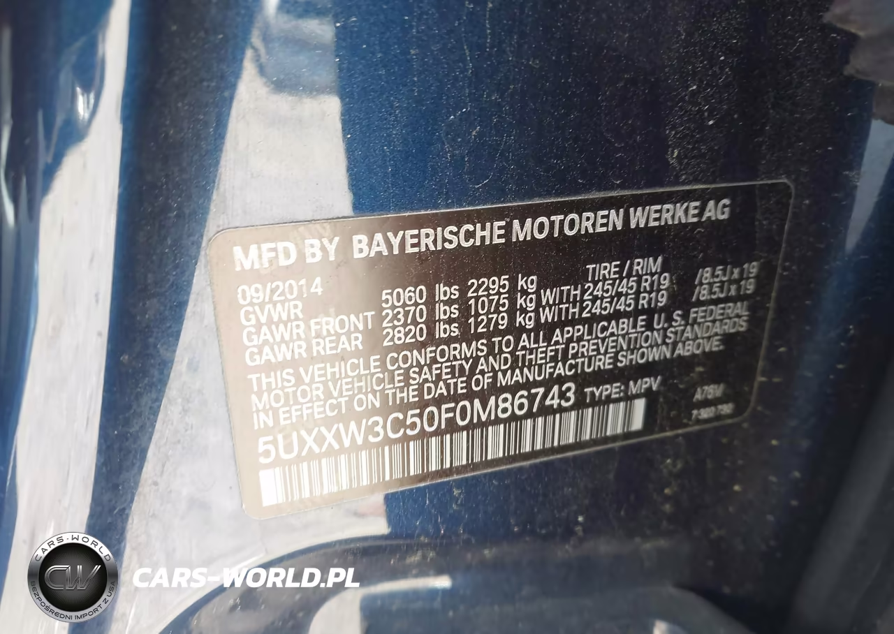 2015 BMW X4 xDrive28I VIN:5UXXW3C50F0M86743 - 9