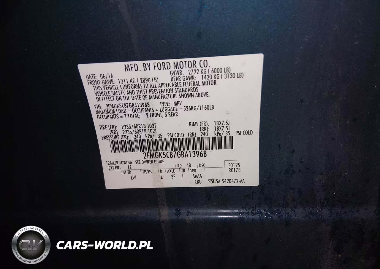 2016 Ford Flex Sel VIN:2FMGK5C87GBA13968 - 9