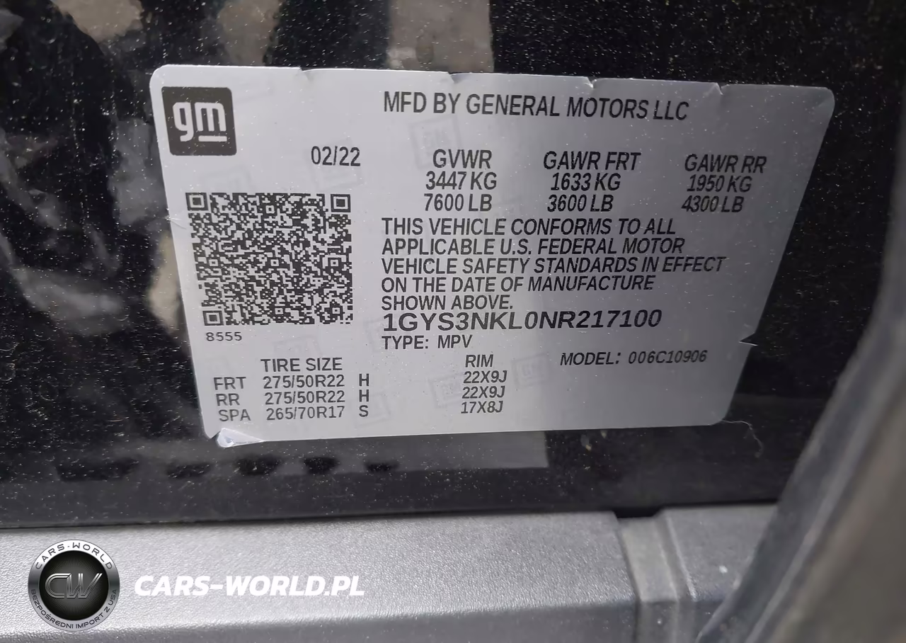 2022 Cadillac Escalade Esv 2Wd Sport VIN:1GYS3NKL0NR217100 - 9