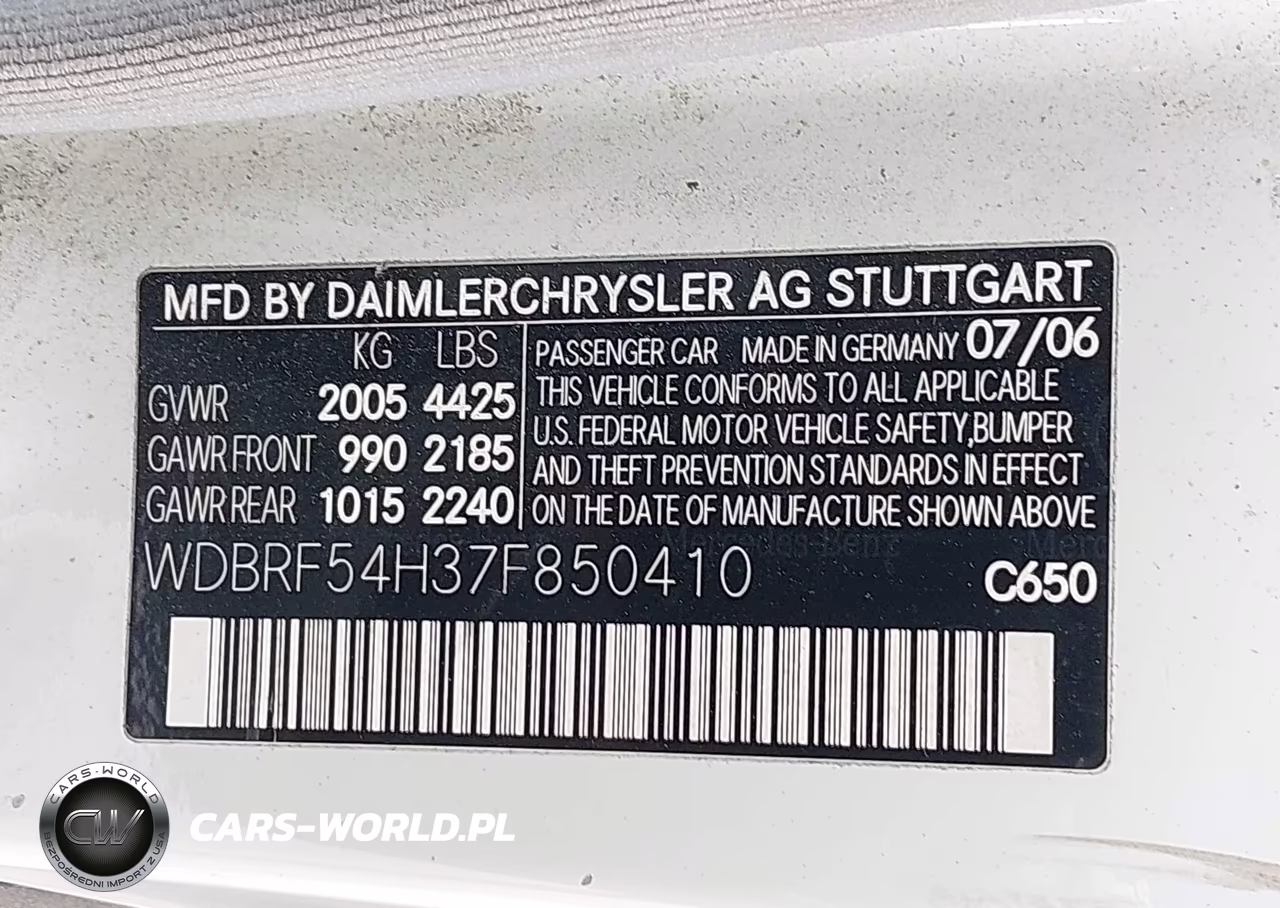 2007 Mercedes-Benz C 280 Luxury VIN:WDBRF54H37F850410 - 9