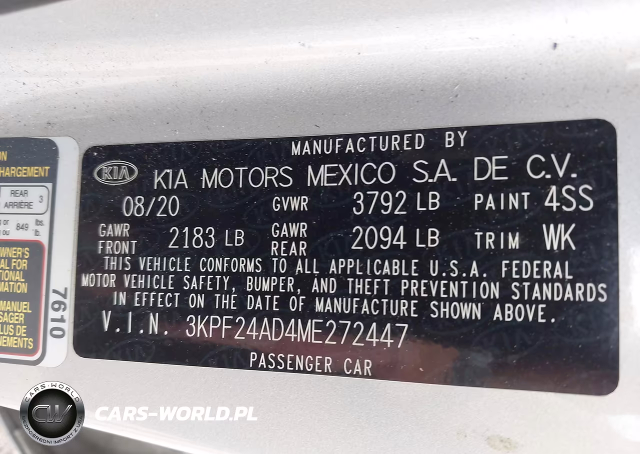2021 Kia Forte Lxs VIN:3KPF24AD4ME272447 - 9