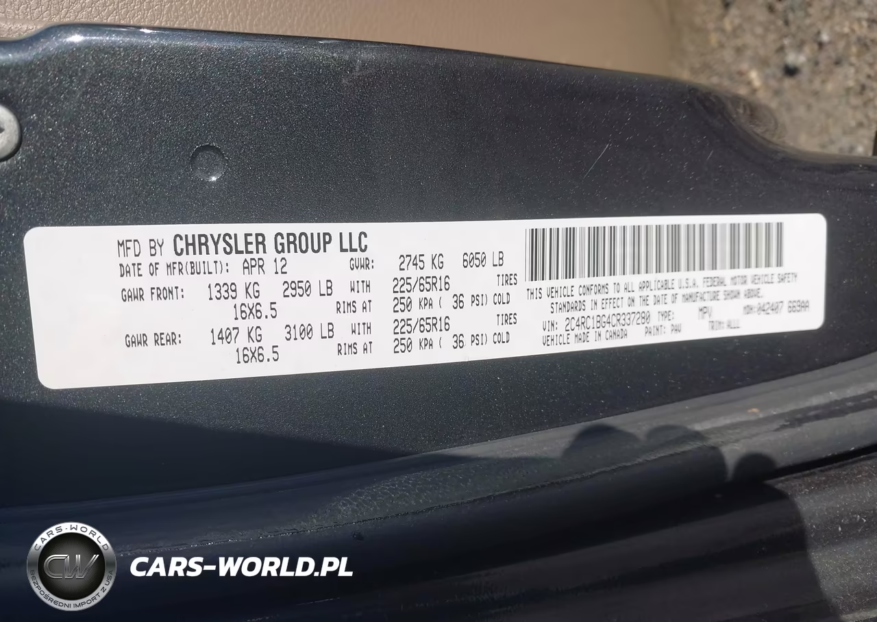 2012 Chrysler Town & Country Touring VIN:2C4RC1BG4CR337280 - 9