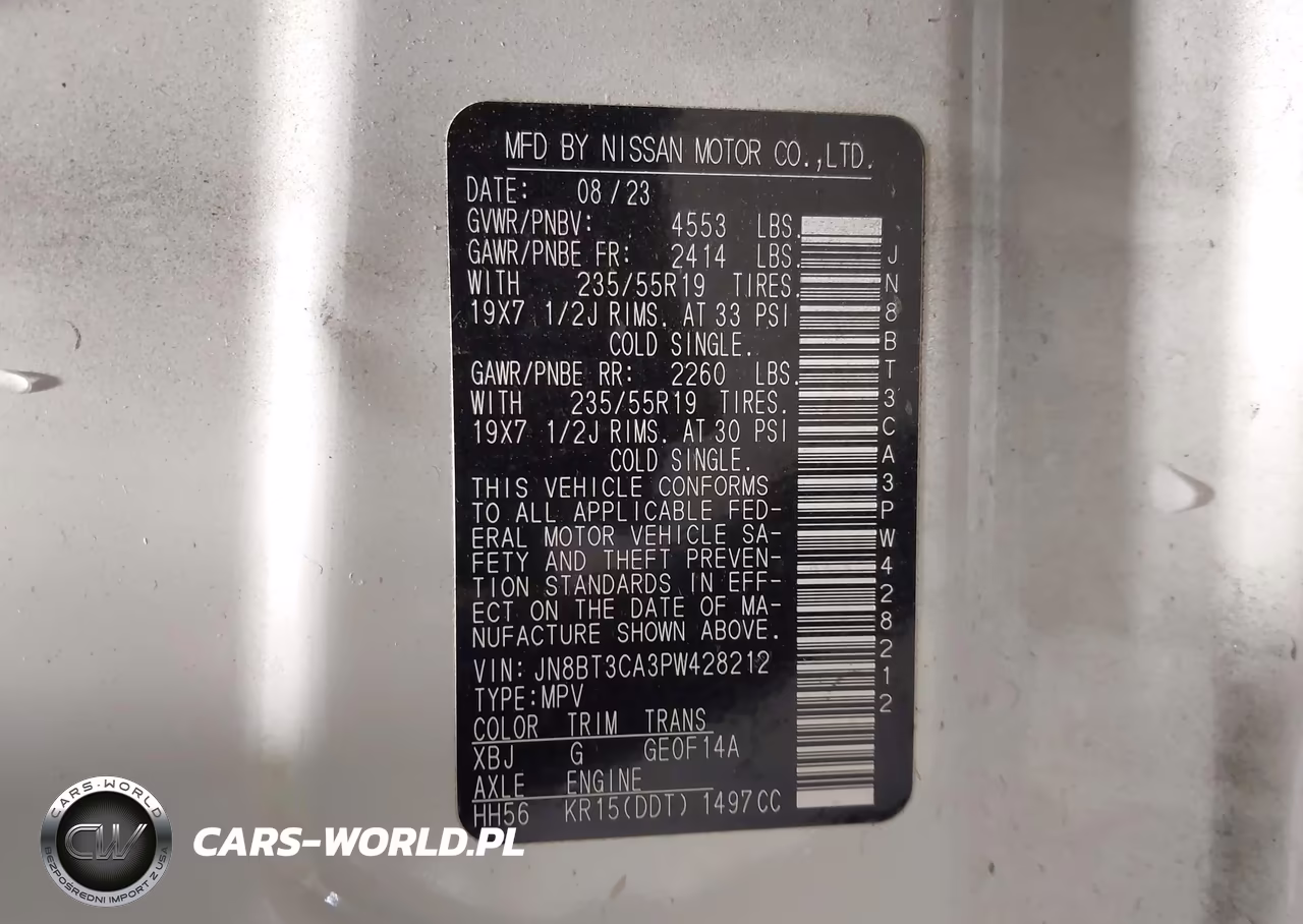 2023 Nissan Rogue Sl Fwd VIN:JN8BT3CA3PW428212 - 9