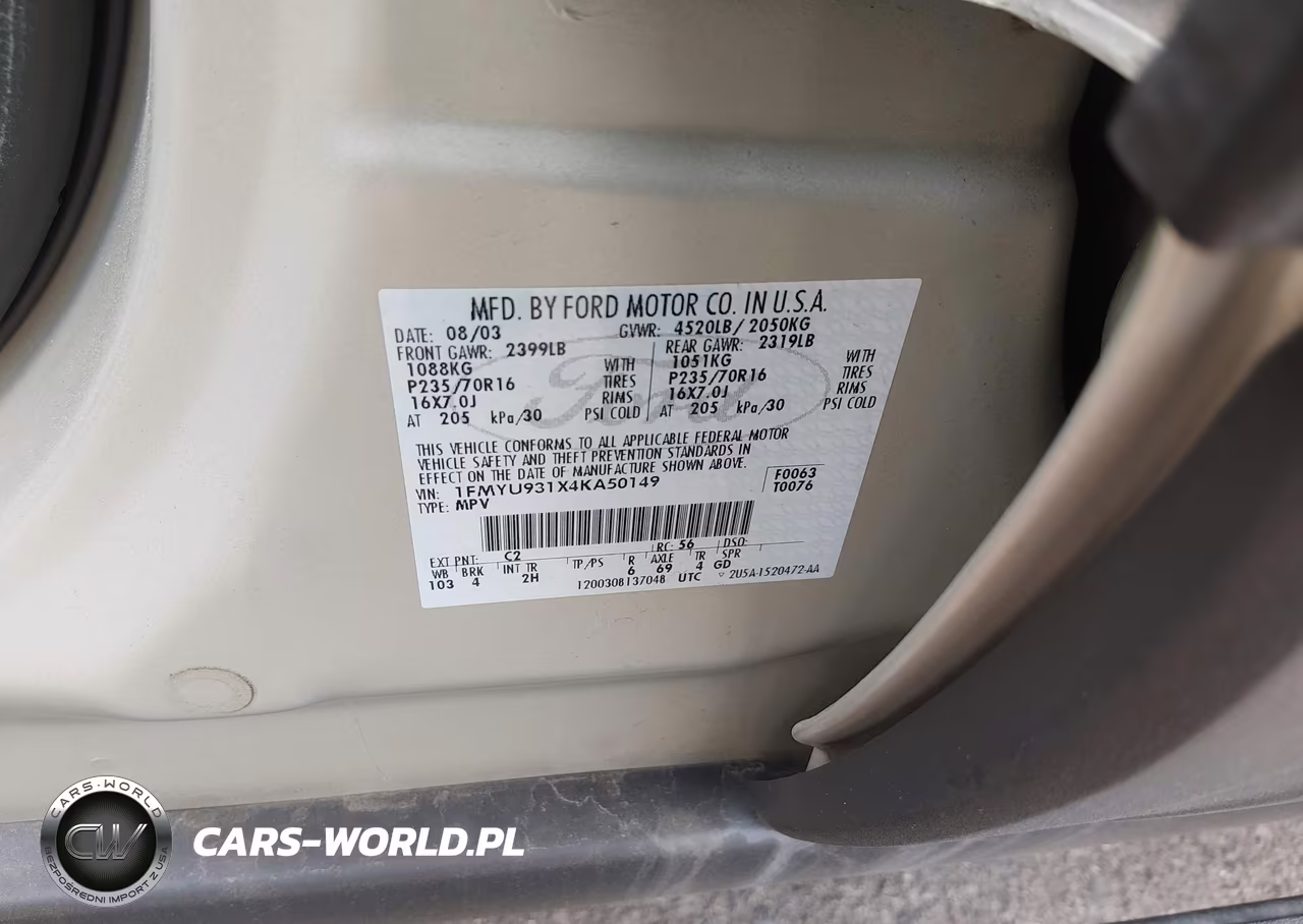 2004 Ford Escape Xlt VIN:1FMYU931X4KA50149 - 9