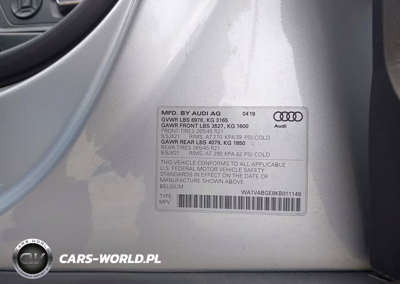 2019 Audi E-Tron Premium Plus VIN:WA1VABGE8KB011149 - 9