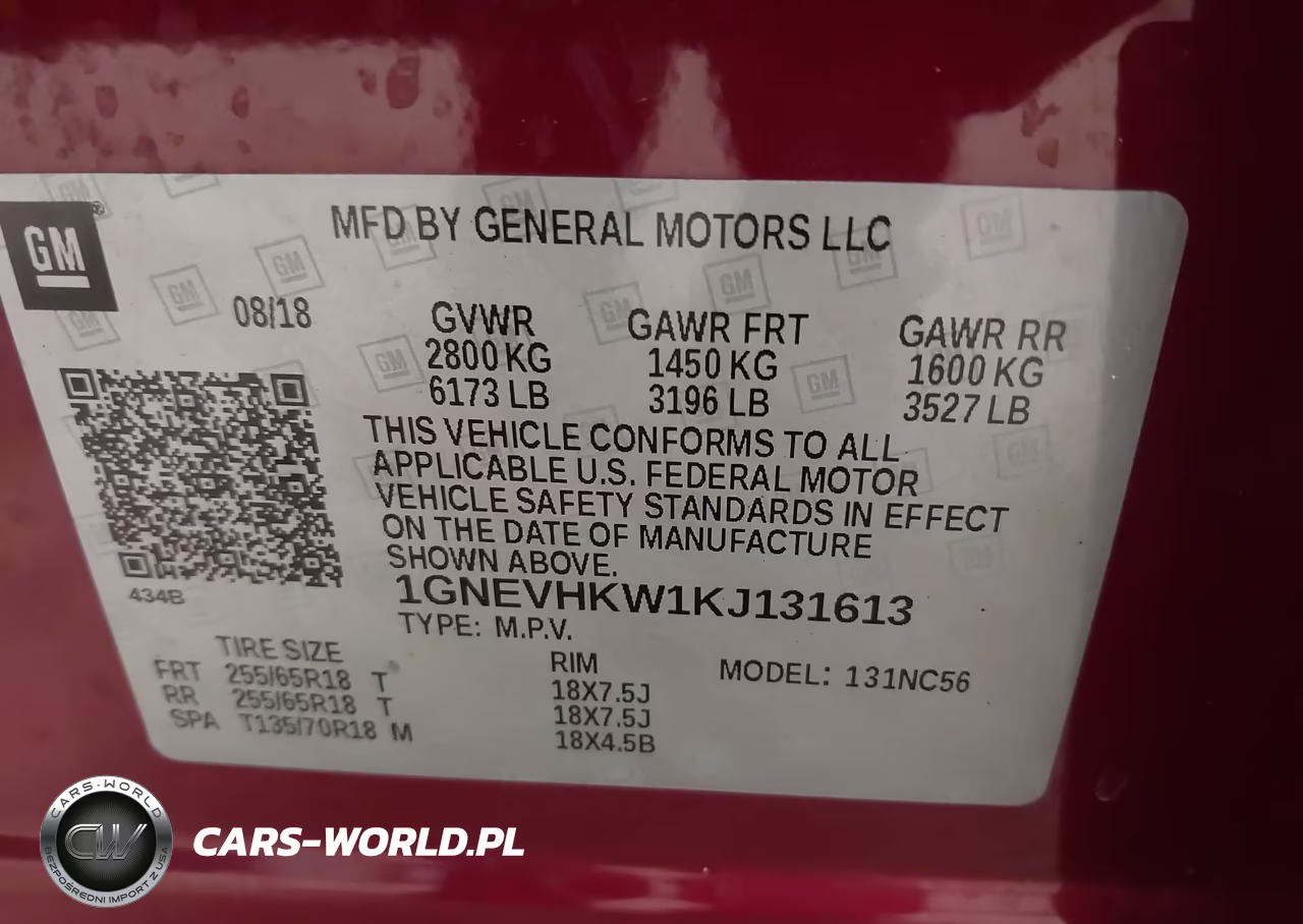 2019 Chevrolet Traverse 3Lt VIN:1GNEVHKW1KJ131613 - 9
