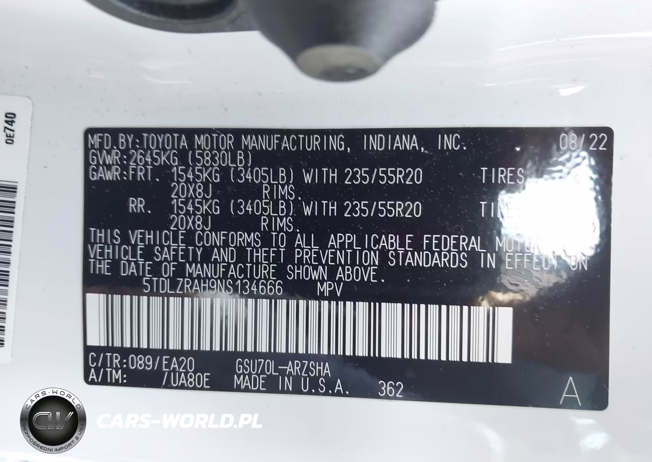 2022 Toyota Highlander Xse VIN:5TDLZRAH9NS134666 - 9