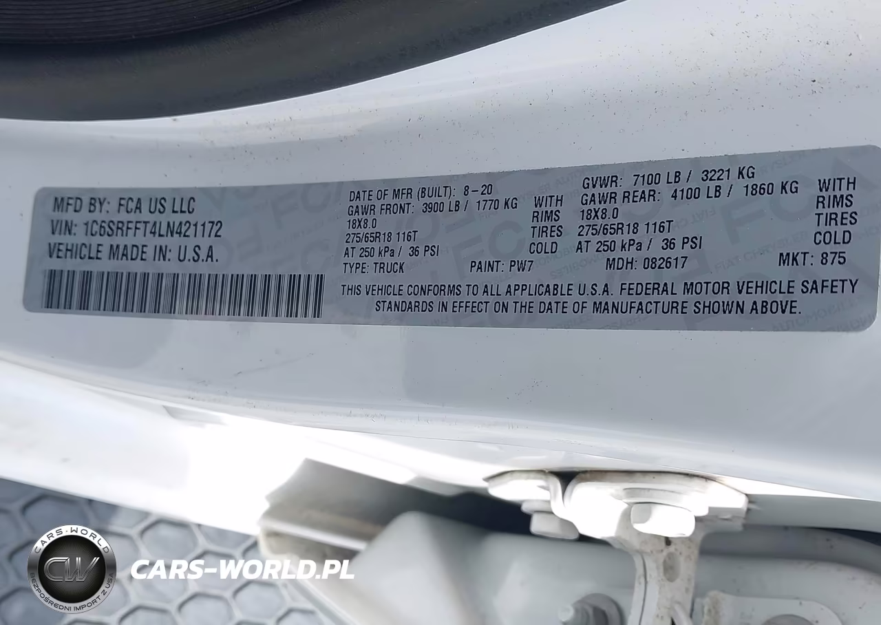 2020 Ram 1500 Big Horn 4X4 5'7 Box VIN:1C6SRFFT4LN421172 - 9