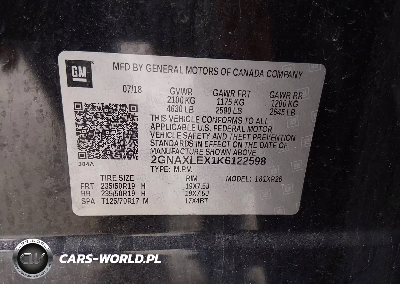 2019 Chevrolet Equinox Lt VIN:2GNAXLEX1K6122598 - 9