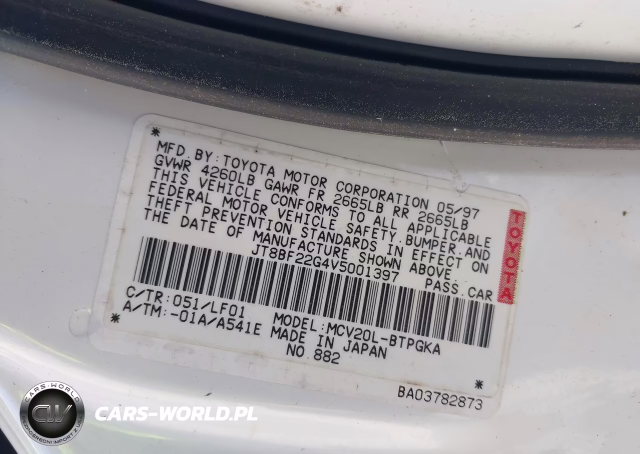 1997 Lexus Es 300 VIN:JT8BF22G4V5001397 - 9