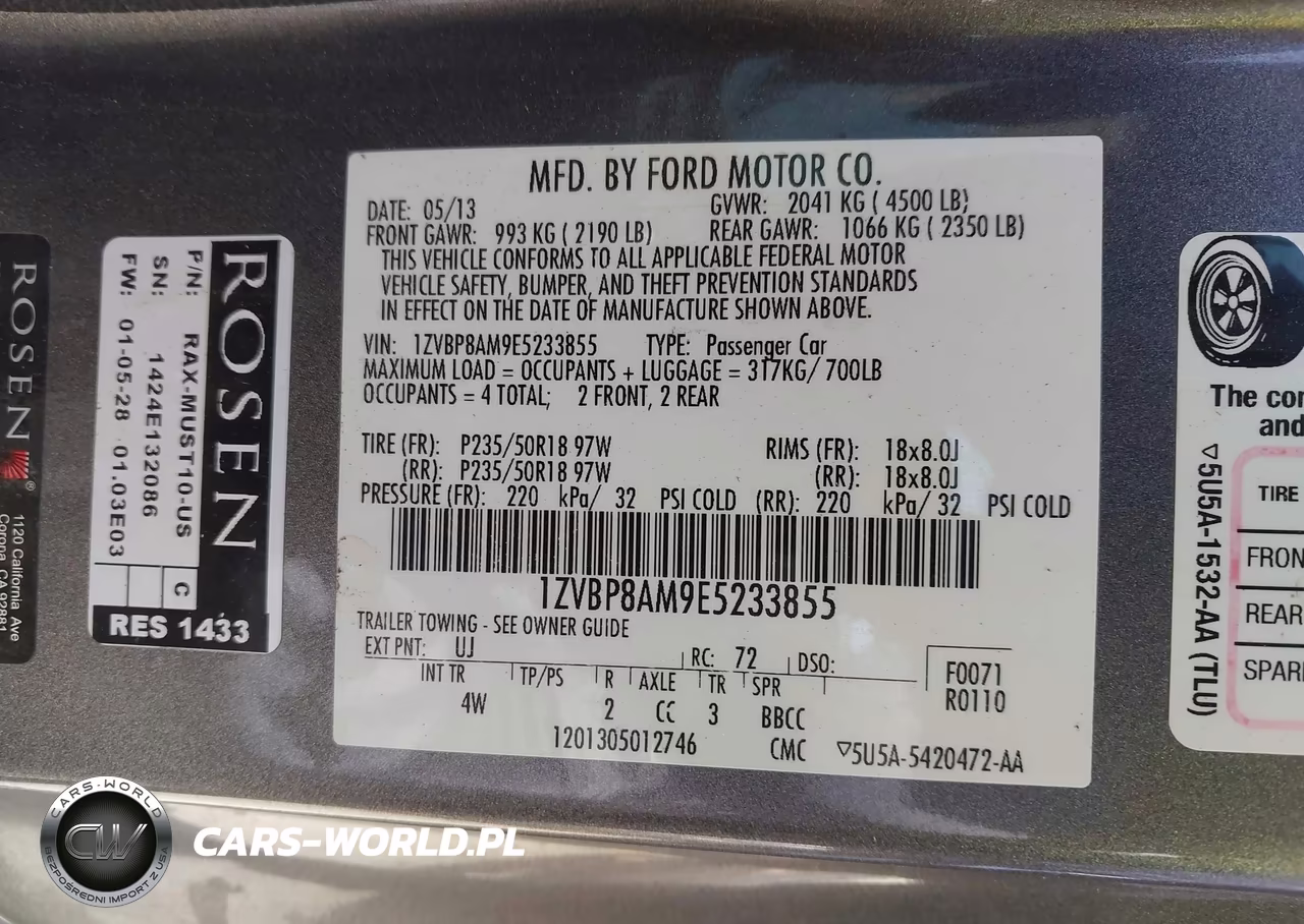 2014 Ford Mustang V6 Premium VIN:1ZVBP8AM9E5233855 - 9