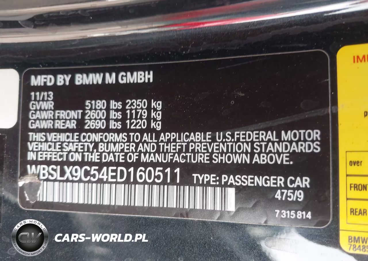 2014 BMW M6 VIN:WBSLX9C54ED160511 - 9