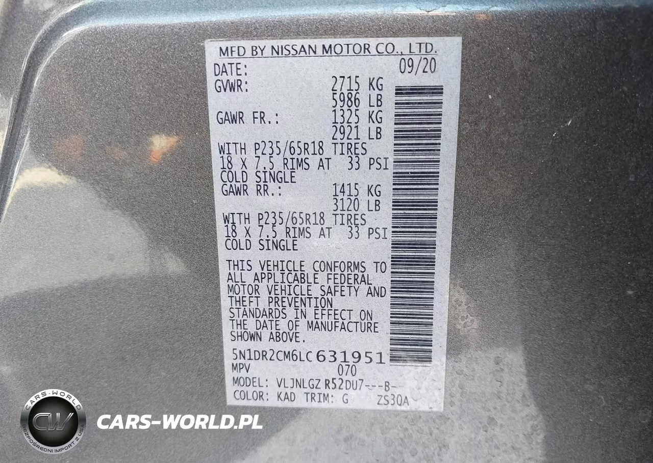 2020 Nissan Pathfinder Sl 4Wd VIN:5N1DR2CM6LC631951 - 9