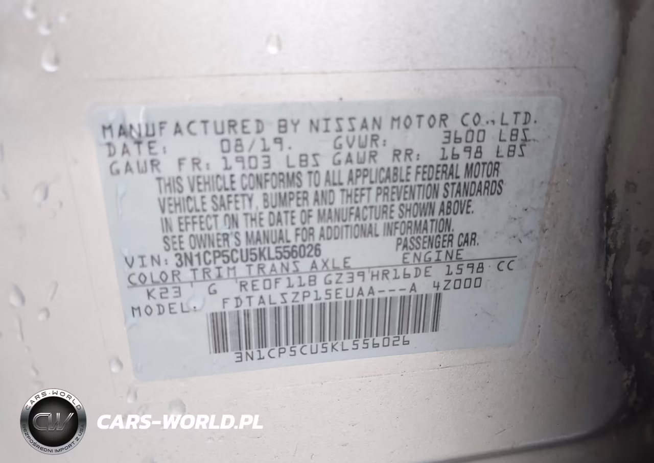 2019 Nissan Kicks Sv VIN:3N1CP5CU5KL556026 - 9