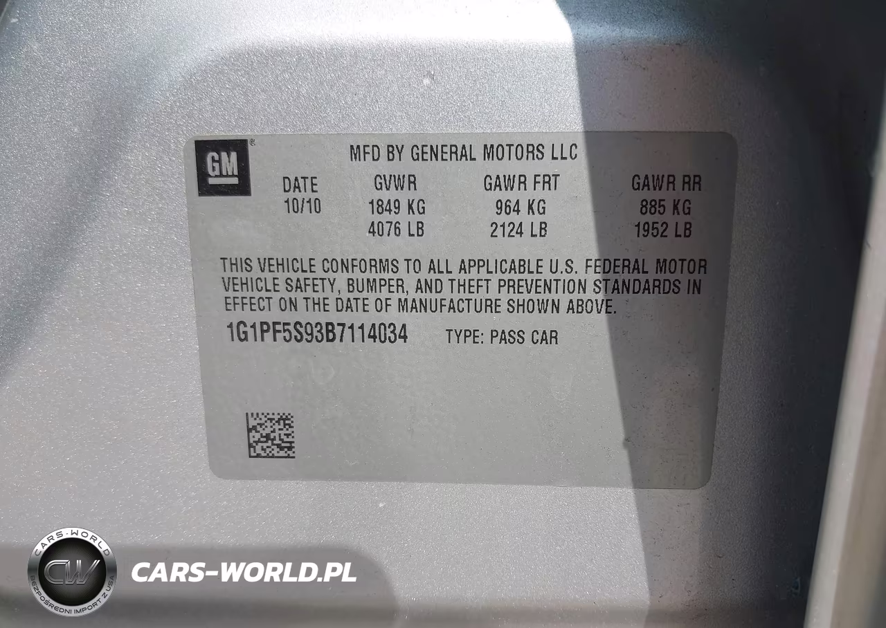2011 Chevrolet Cruze 1Lt VIN:1G1PF5S93B7114034 - 9