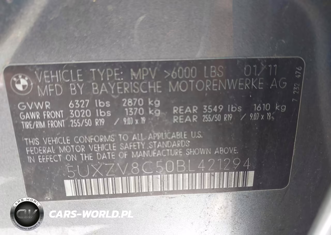 2011 BMW X5 xDrive50I VIN:5UXZV8C50BL421294 - 9