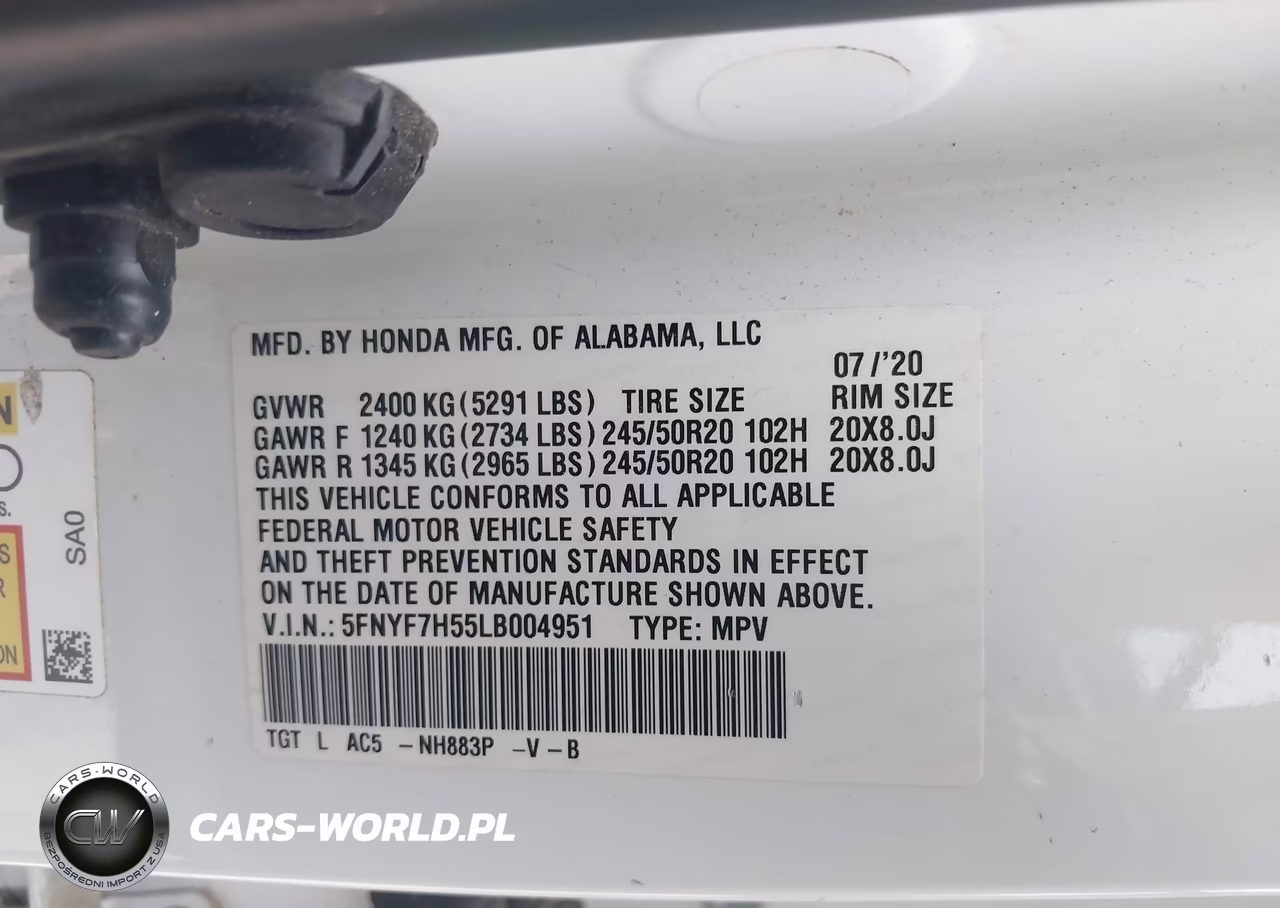 2020 Honda Passport 2Wd Ex-L VIN:5FNYF7H55LB004951 - 9