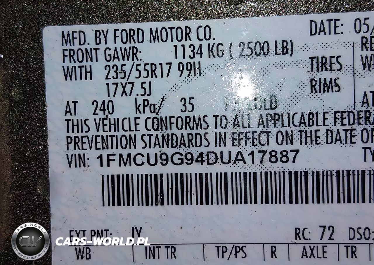 2013 Ford Escape Se VIN:1FMCU9G94DUA17887 - 9