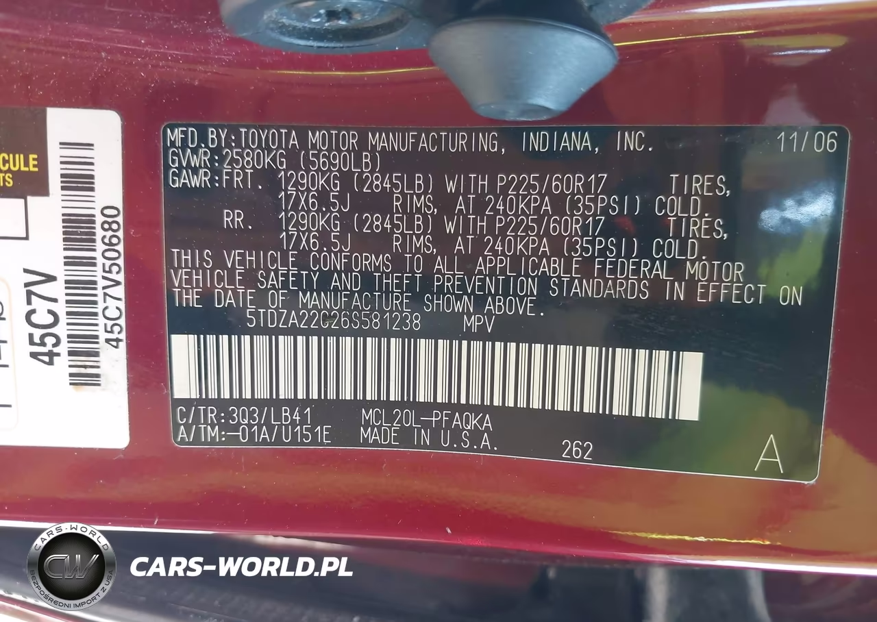2006 Toyota Sienna Xle VIN:5TDZA22C26S581238 - 9