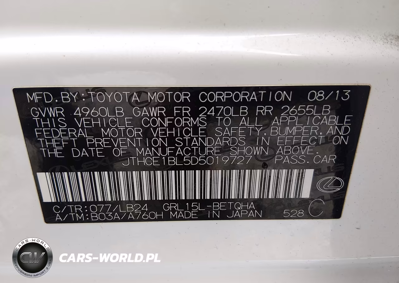 2013 Lexus Gs 350 VIN:JTHCE1BL5D5019727 - 9