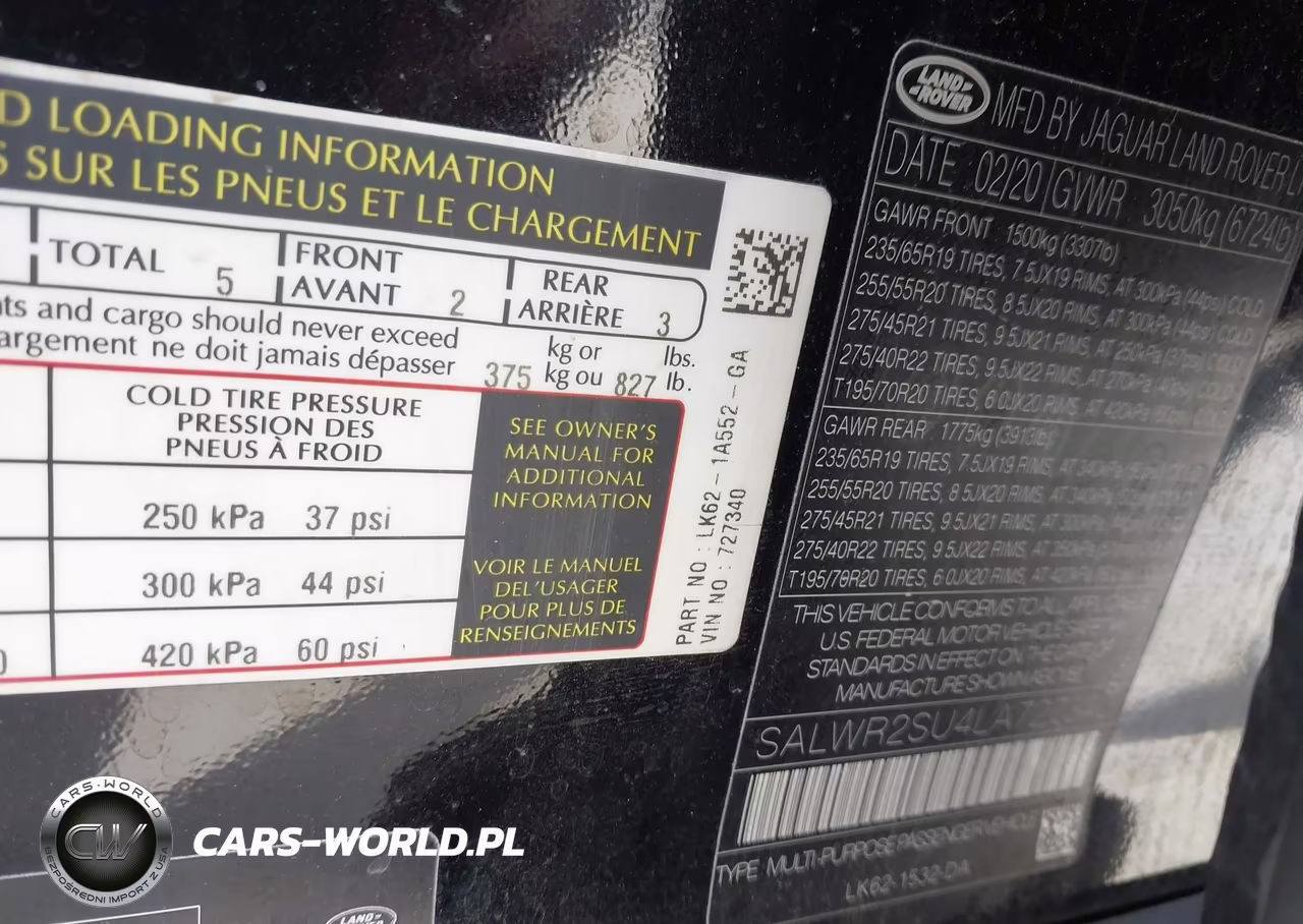 2020 Land Rover Range Rover Sport Hse Mhev VIN:SALWR2SU4LA727340 - 9