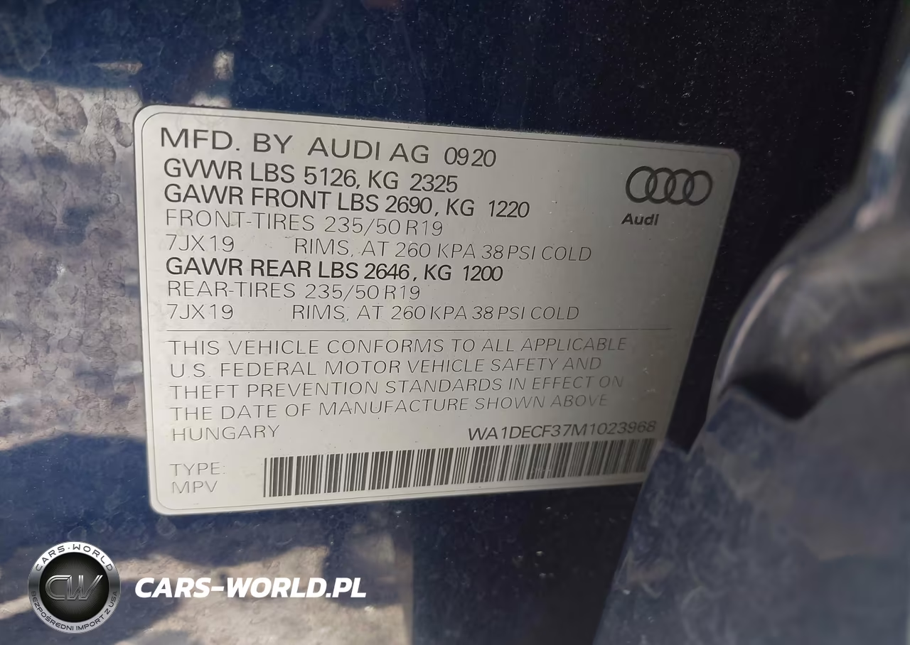 2021 Audi Q3 Premium 45 Tfsi S Line Quattro Tiptronic VIN:WA1DECF37M1023968 - 9