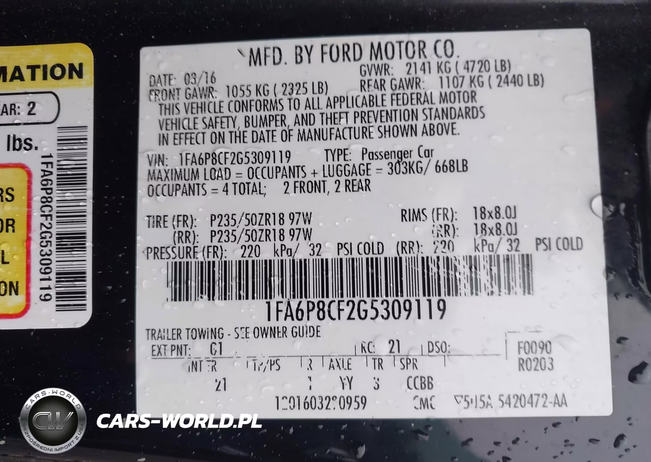 2016 Ford Mustang Gt VIN:1FA6P8CF2G5309119 - 9