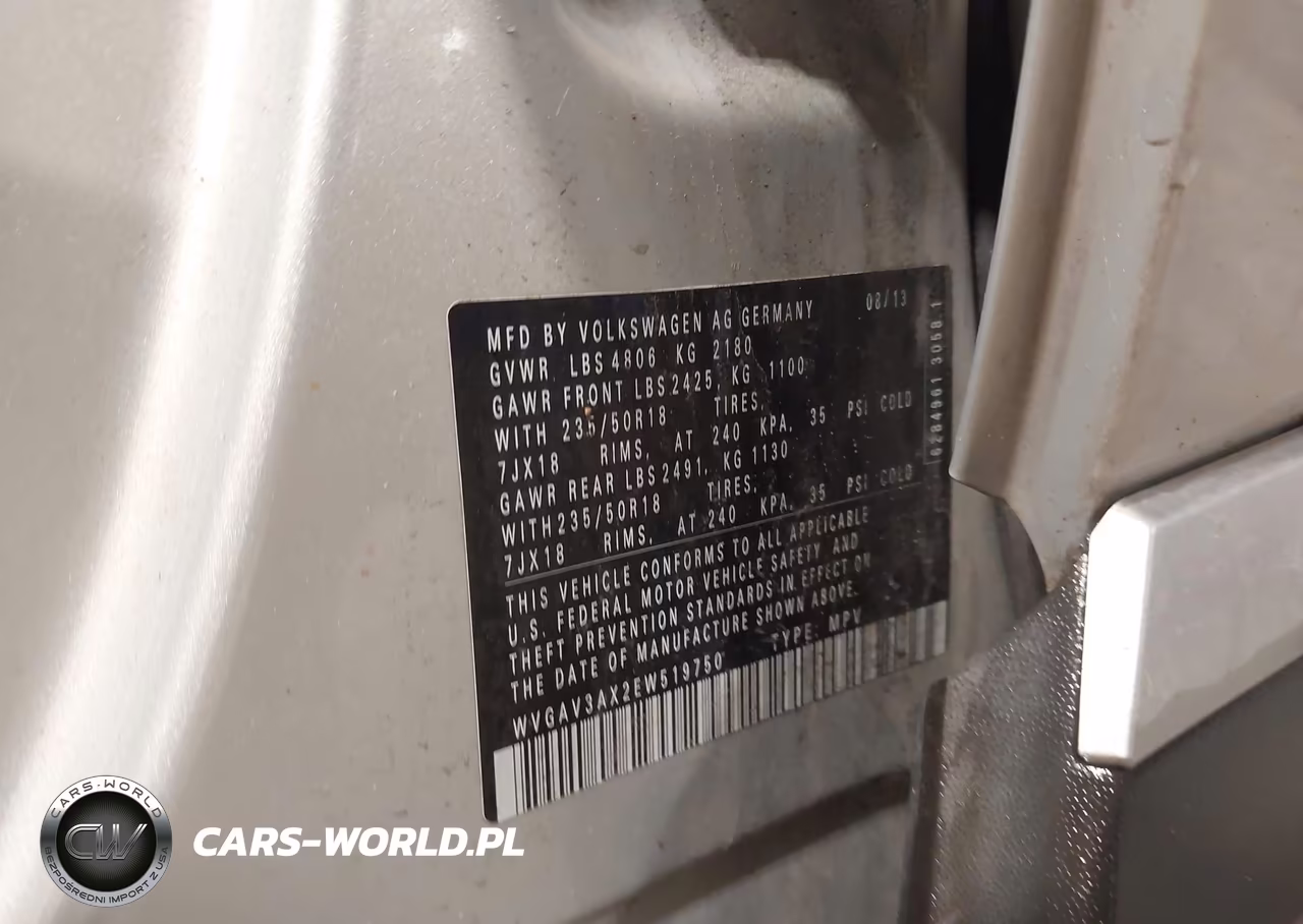 2014 Volkswagen Tiguan Se VIN:WVGAV3AX2EW519750 - 9