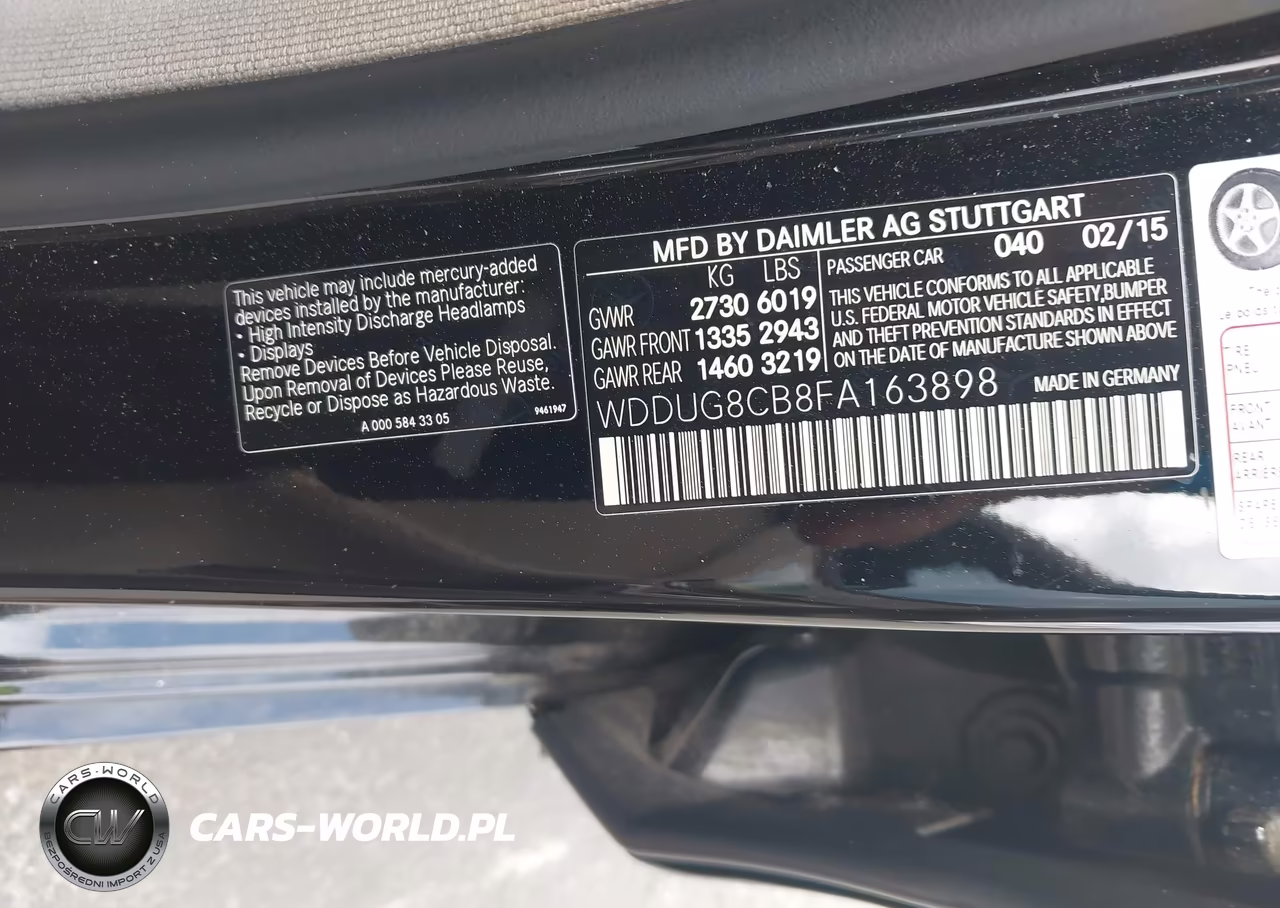 2015 Mercedes-Benz S 550 VIN:WDDUG8CB8FA163898 - 9