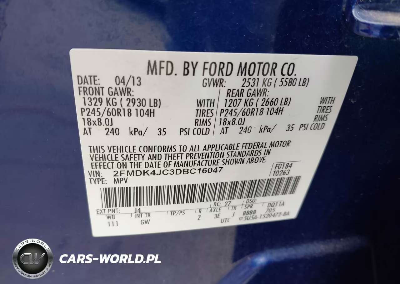 2013 Ford Edge Sel VIN:2FMDK4JC3DBC16047 - 9