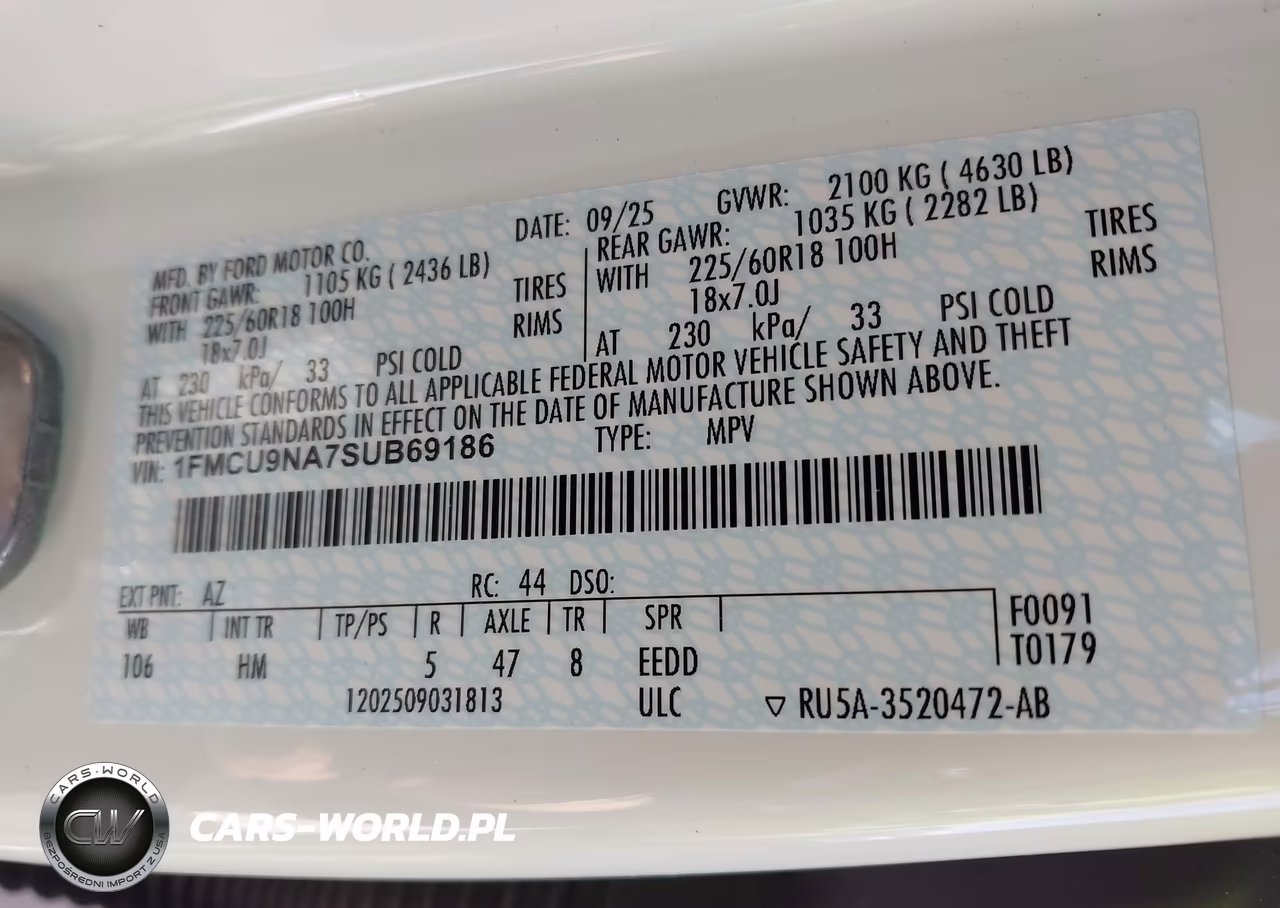 2025 Ford Escape St-Line Select VIN:1FMCU9NA7SUB69186 - 9