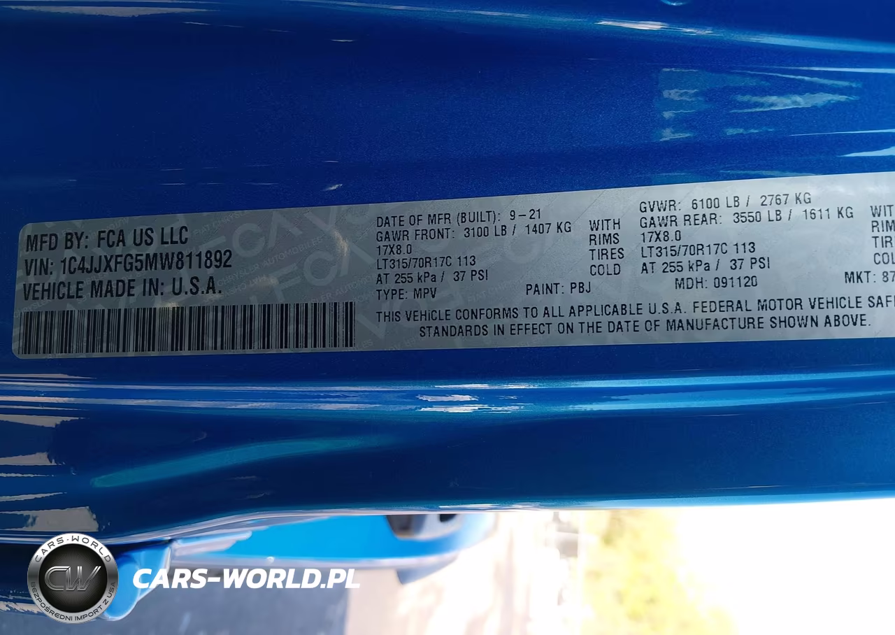 2021 Jeep Wrangler Unlimited Rubicon 4X4 VIN:1C4JJXFG5MW811892 - 9