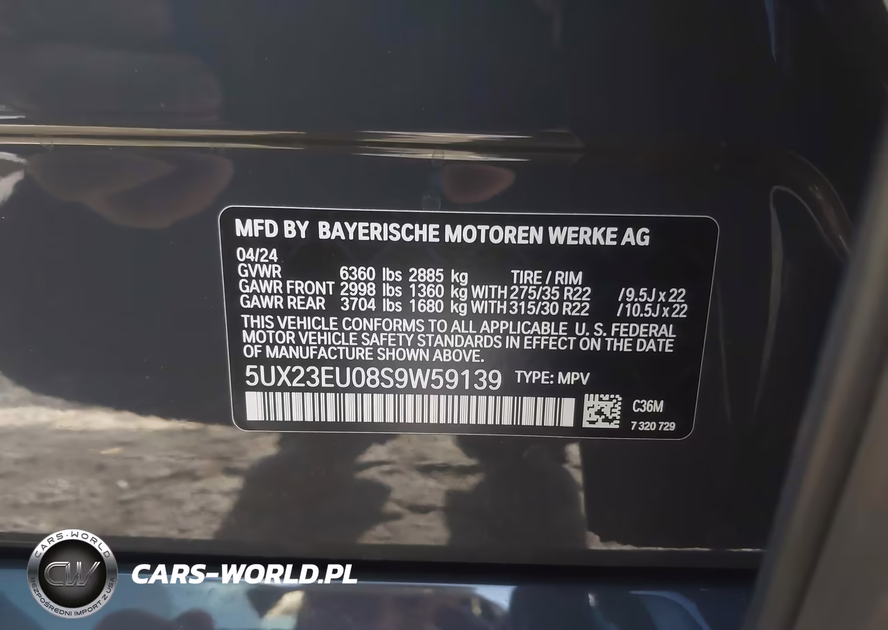 2025 BMW X5 xDrive40I VIN:5UX23EU08S9W59139 - 9