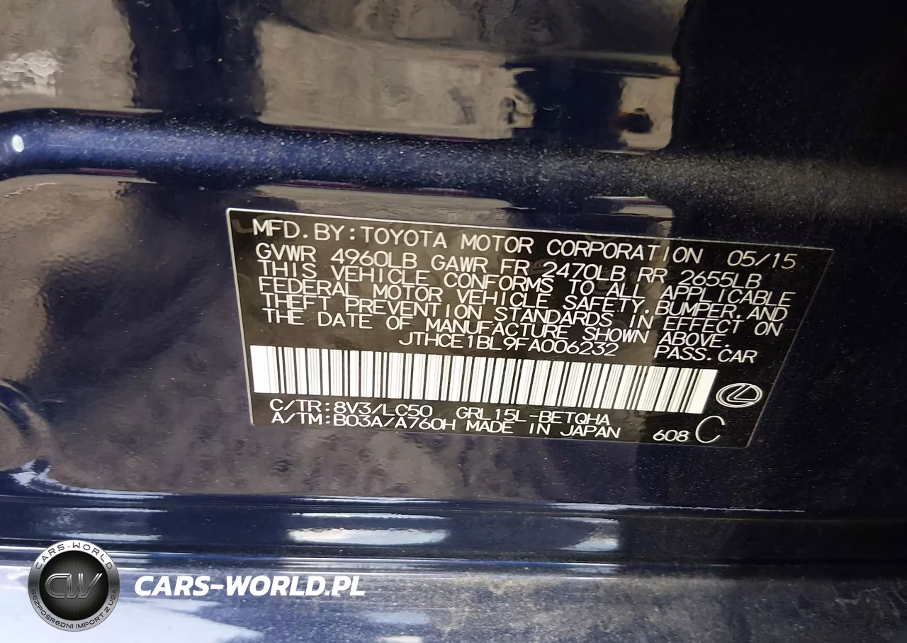 2015 Lexus Gs 350 VIN:JTHCE1BL9FA006232 - 9
