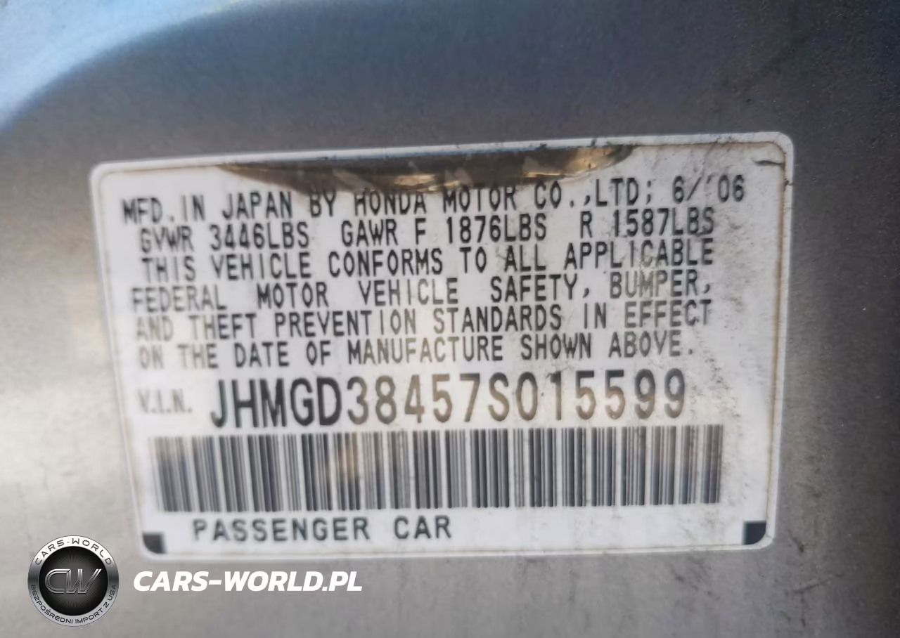 2007 Honda Fit VIN:JHMGD38457S015599 - 9