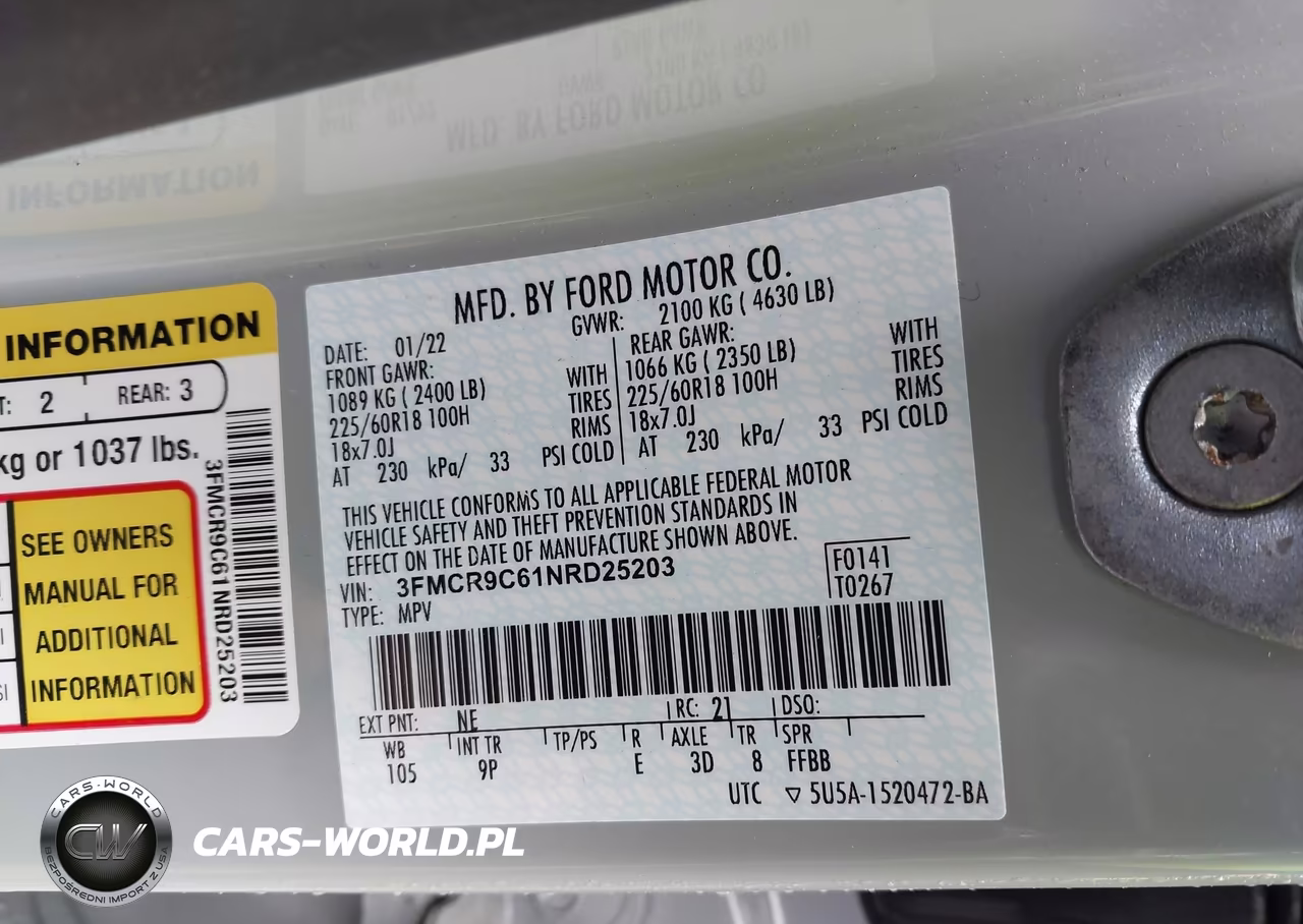 2022 Ford Bronco Sport Outer Banks VIN:3FMCR9C61NRD25203 - 9