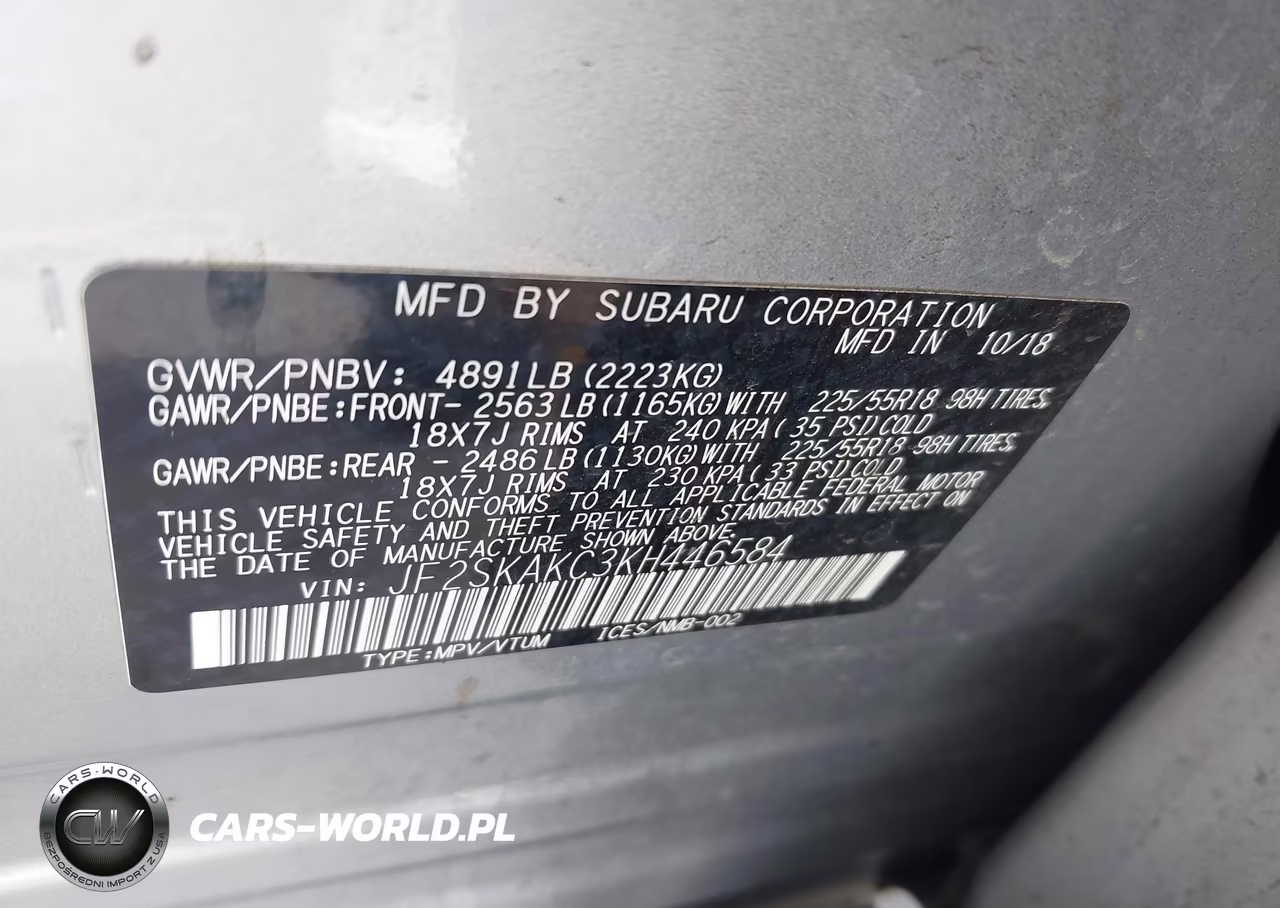 2019 Subaru Forester Sport VIN:JF2SKAKC3KH446584 - 9