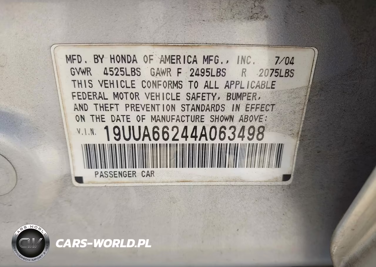 2004 Acura Tl VIN:19UUA66244A063498 - 9