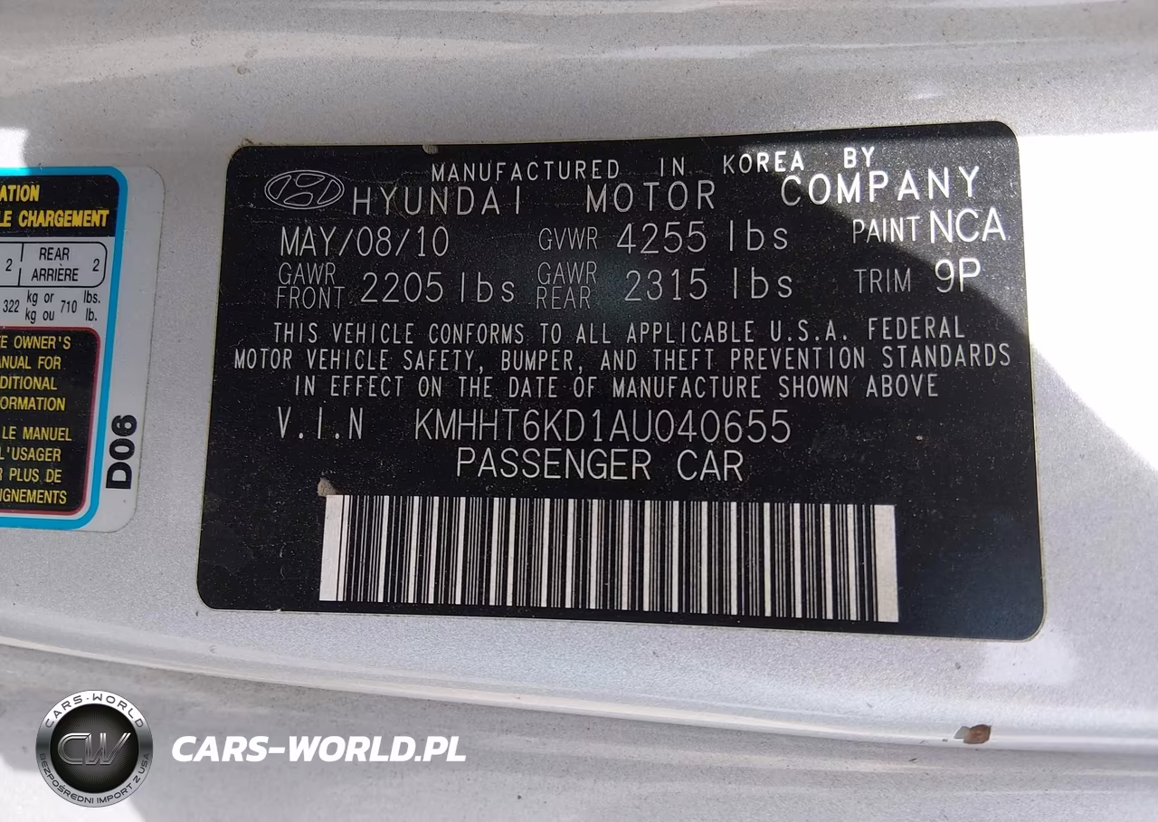 2010 Hyundai Genesis 2.0T VIN:KMHHT6KD1AU040655 - 9