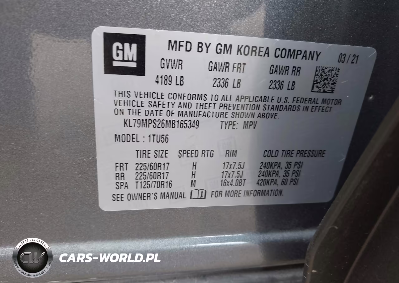 2021 Chevrolet Trailblazer Fwd Lt VIN:KL79MPS26MB165349 - 9