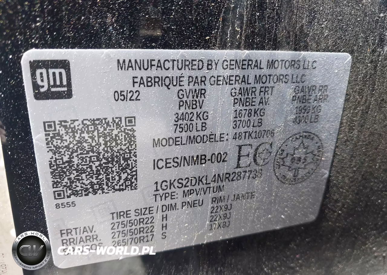 2022 GMC Yukon Denali VIN:1GKS2DKL4NR287738 - 9