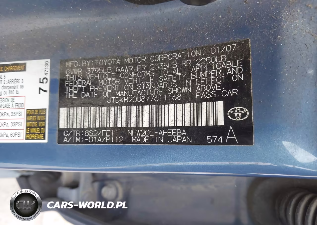 2007 Toyota Prius VIN:JTDKB20U877611168 - 9
