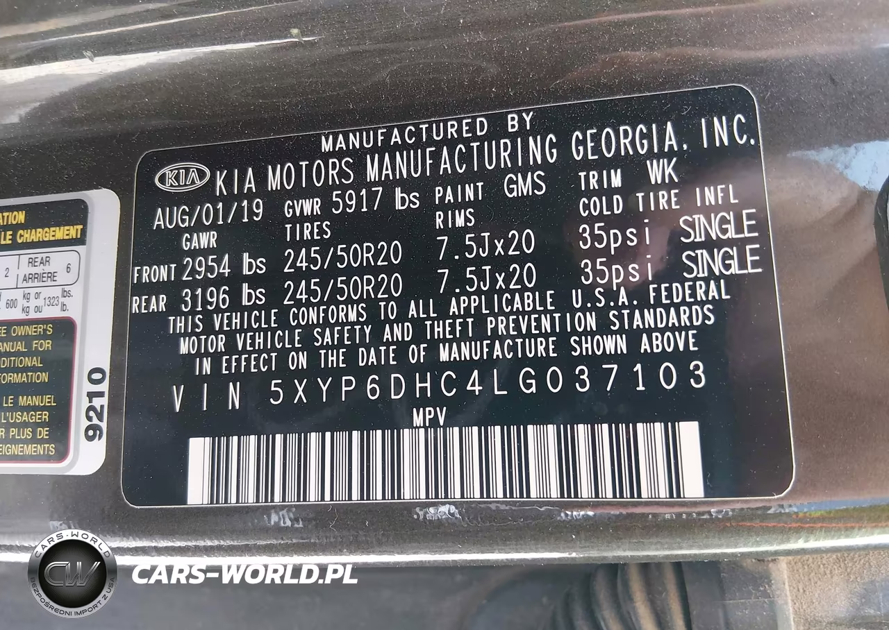 2020 Kia Telluride S VIN:5XYP6DHC4LG037103 - 9