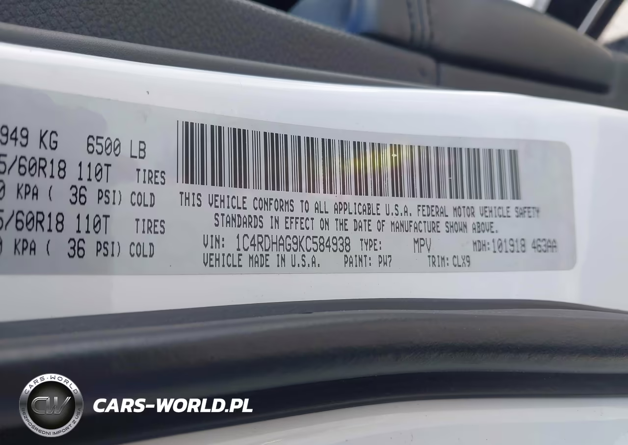 2019 Dodge Durango Sxt Plus Rwd VIN:1C4RDHAG9KC584938 - 9