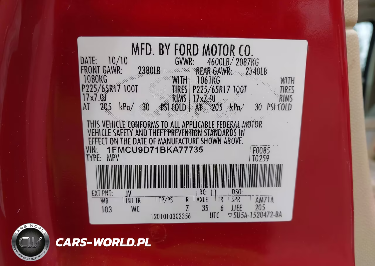 2011 Ford Escape Xlt VIN:1FMCU9D71BKA77735 - 9