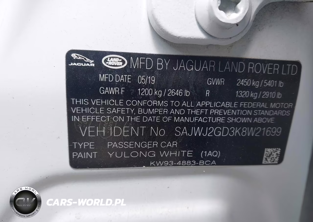 2019 Jaguar Xj Xj50 V6-Xjl Portfolio VIN:SAJWJ2GD3K8W21699 - 9