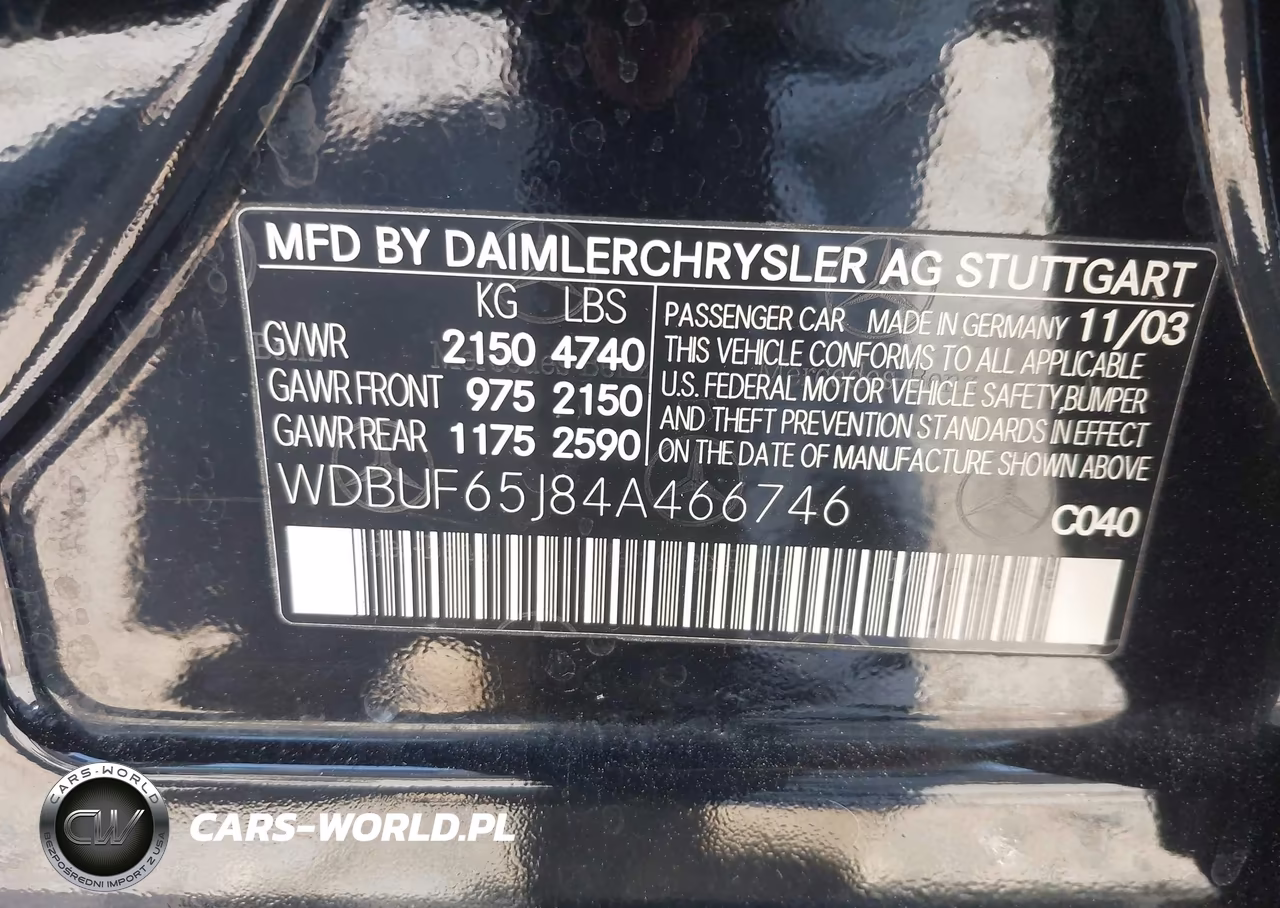 2004 Mercedes-Benz E 320 VIN:WDBUF65J84A466746 - 9