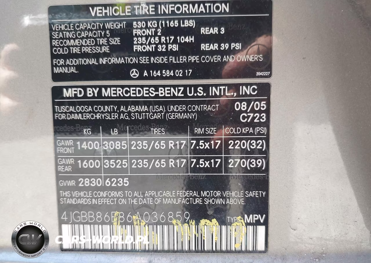 2006 Mercedes-Benz Ml 350 4Matic VIN:4JGBB86E86A036859 - 9