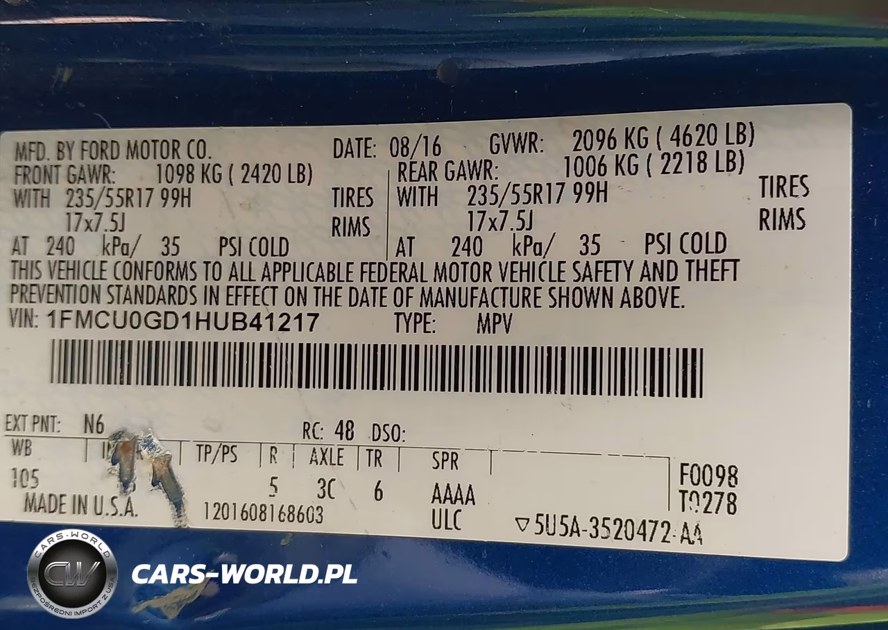 2017 Ford Escape Se VIN:1FMCU0GD1HUB41217 - 9