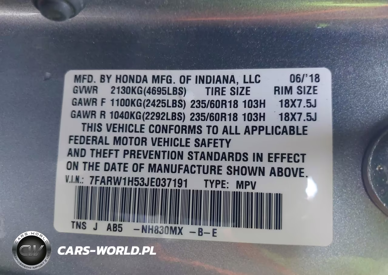 2018 Honda Cr-V Ex VIN:7FARW1H53JE037191 - 9